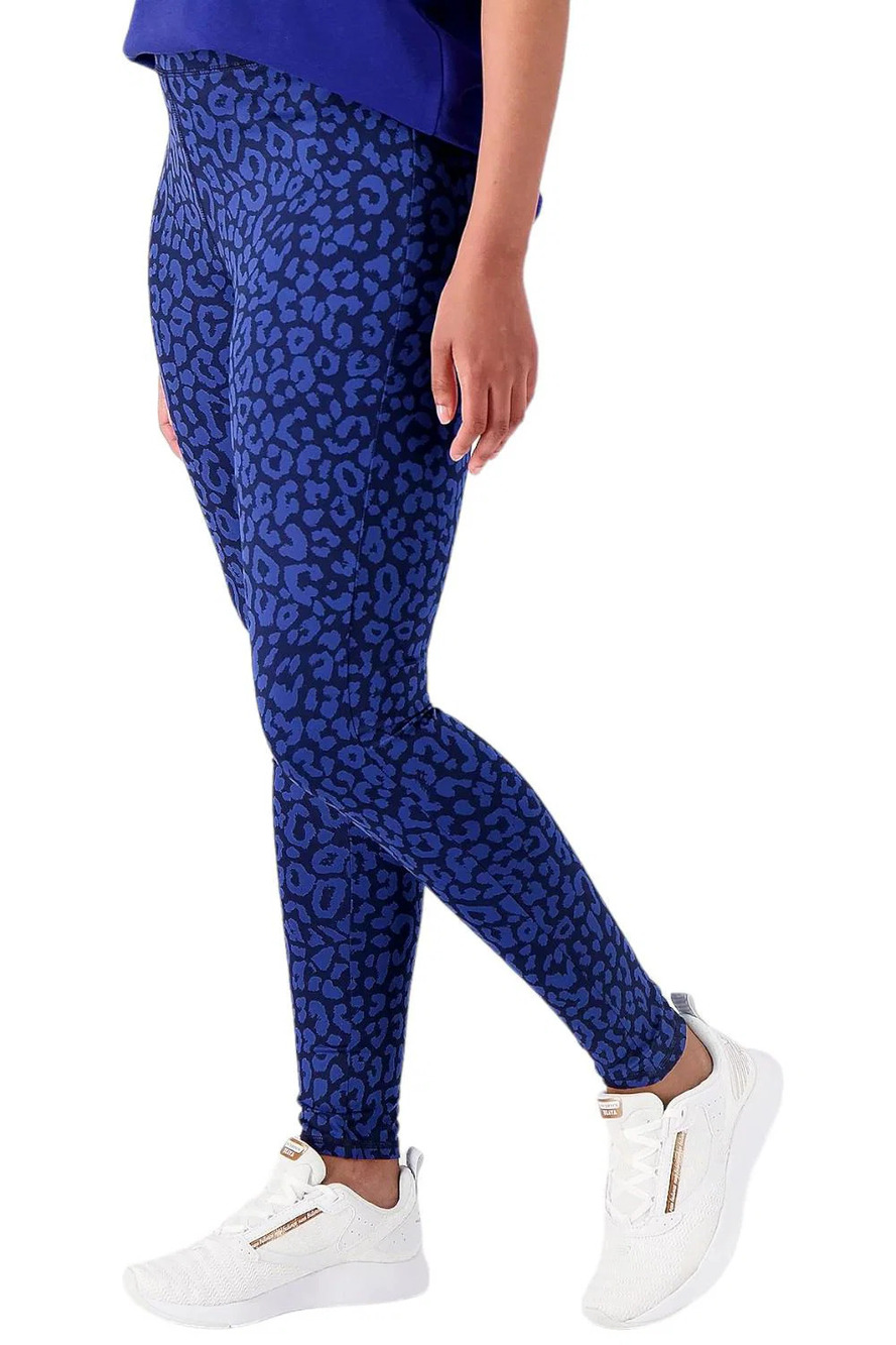 Sport Savvy Printed Ankle Length Legging Blue Animal - Regular